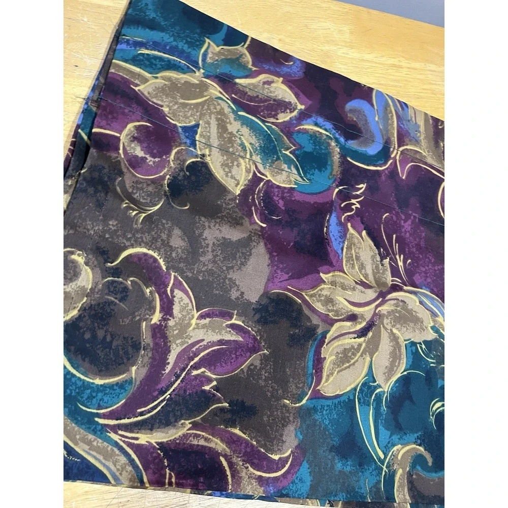 JCPenney Botanical Scroll Floral Teal‎ Gold Valance 84x18